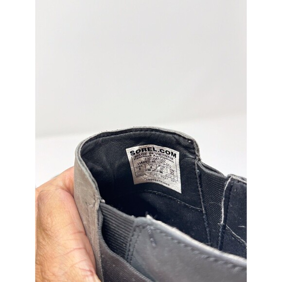 Sorel Boots Gray Leather Emelie Chelsea Ankle Bootie Pull On NL3719-052 US 8 - Picture 3 of 10